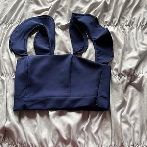 Blue ruffle top